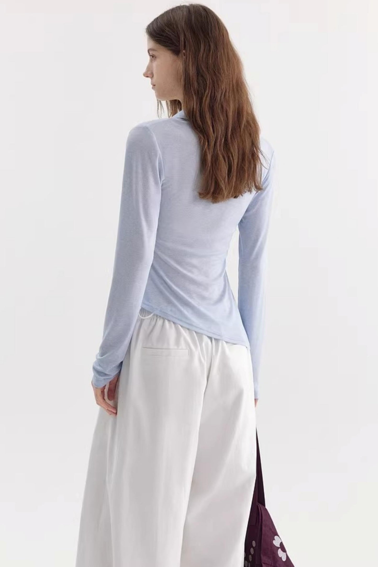 Color-Blocked Bow-Tie Polo Top