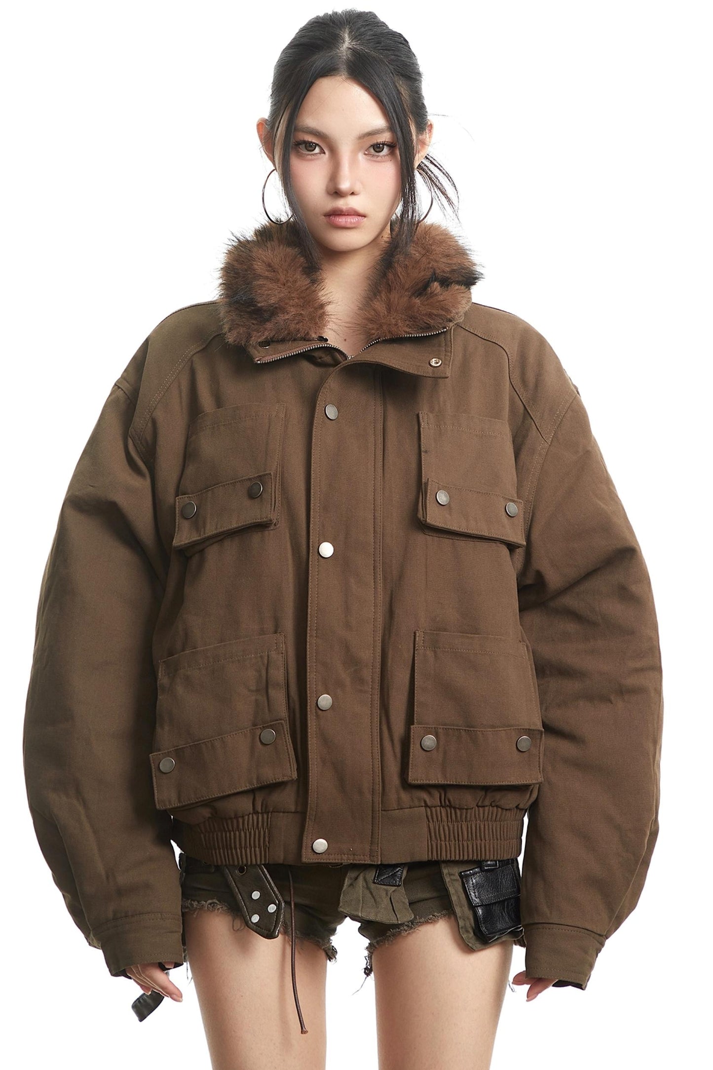 Vintage Paneled Dark Brown Jacket