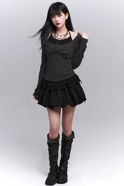 Early Gray Sleeve Halter Top