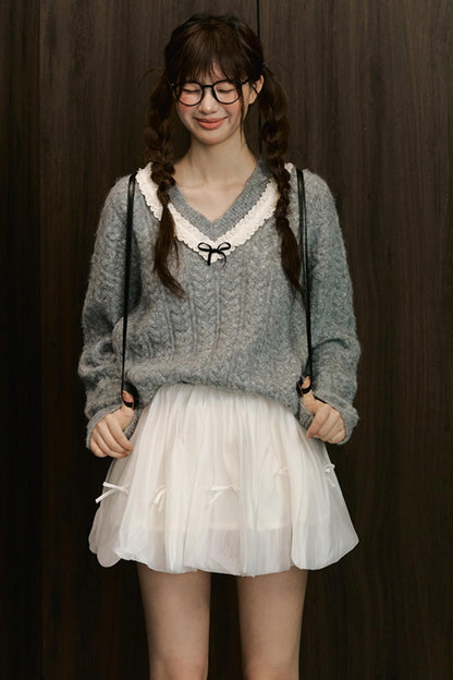 Chic V-Neck Knit Sweater