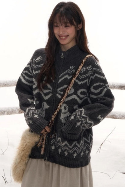 Light Bow-Knot Knit Cardigan Set-Up