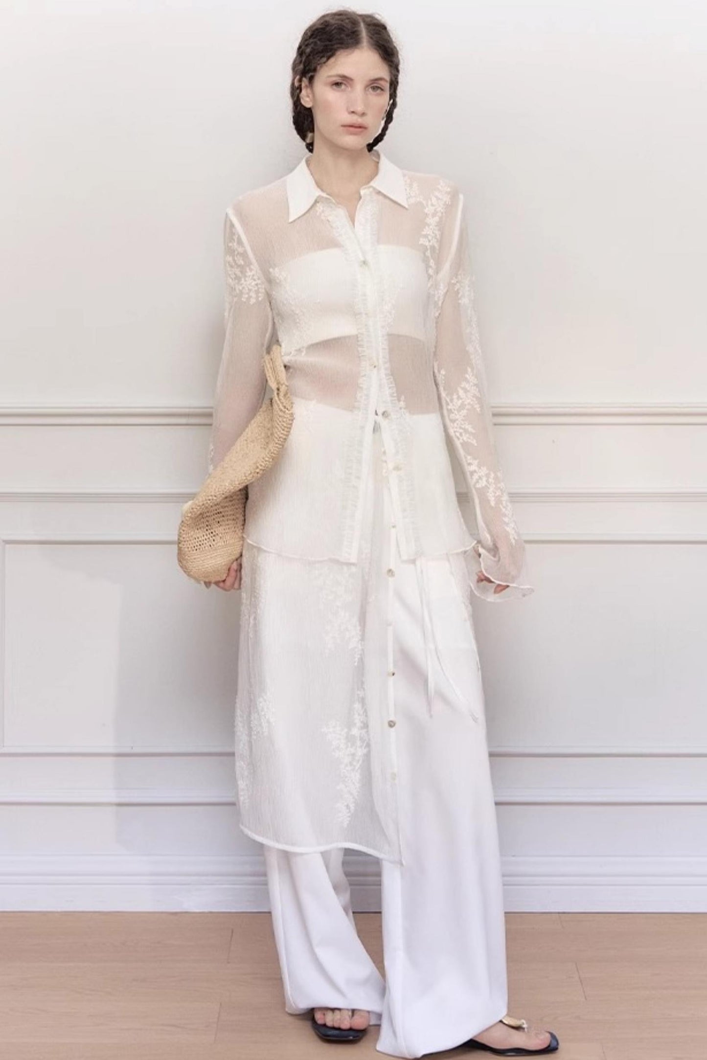 French Lace Long Sleeve Shirt