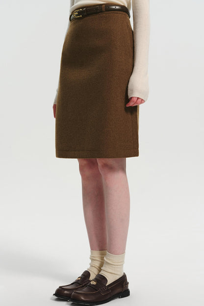 Maillard Slim Suit Wool Midi Skirt