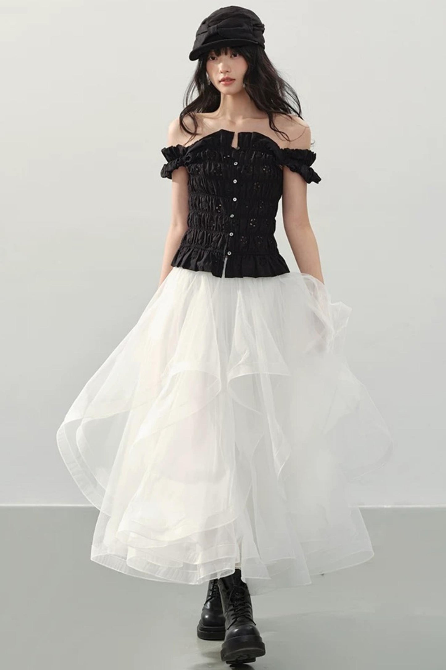 Dark Night Ruched Top