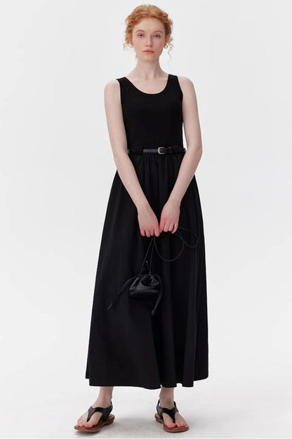 Black Tie-Waist Dress