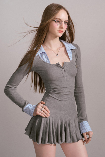 Luxury Gray Slimming Dress