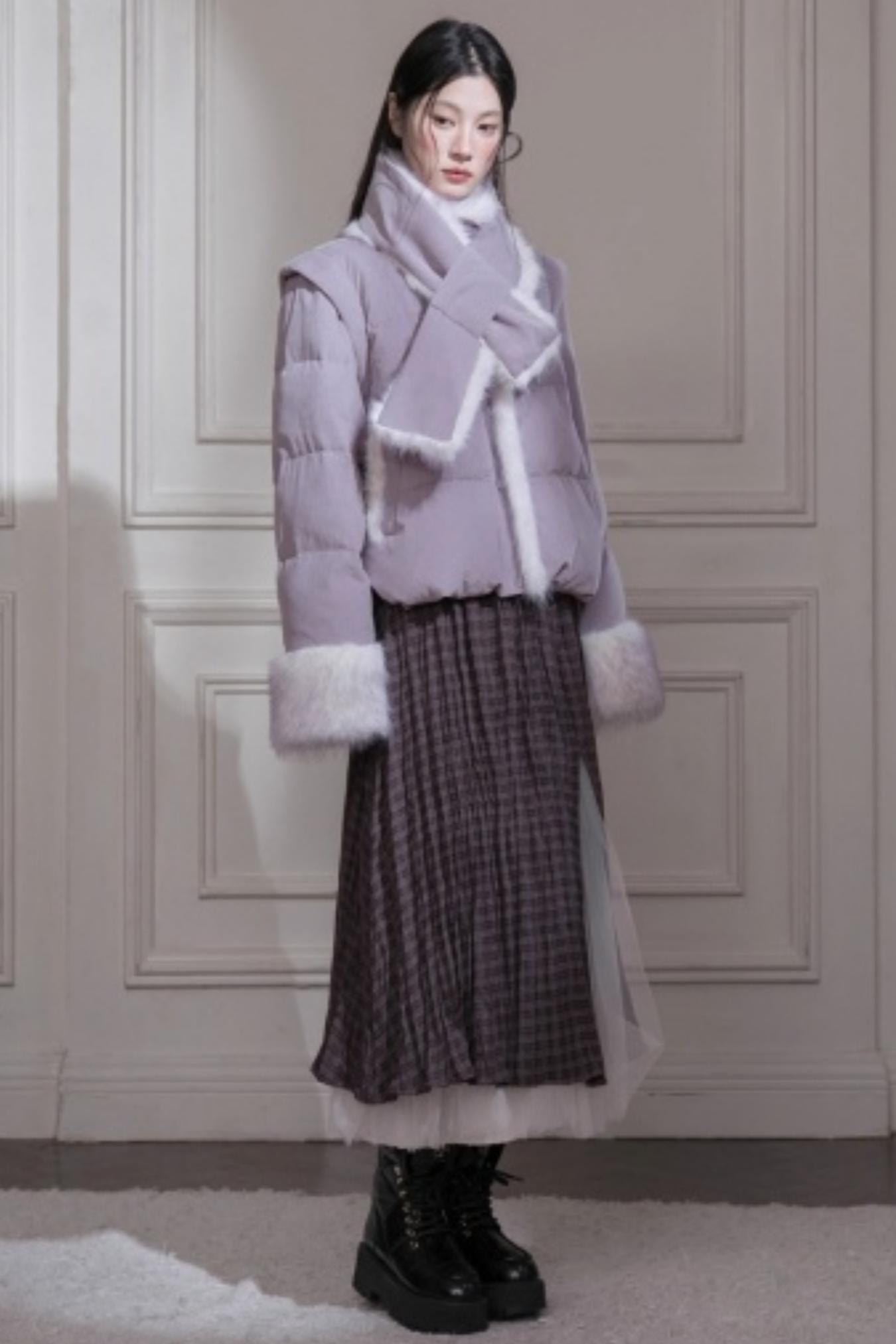 Romantic Plaid Umbrella Skirt