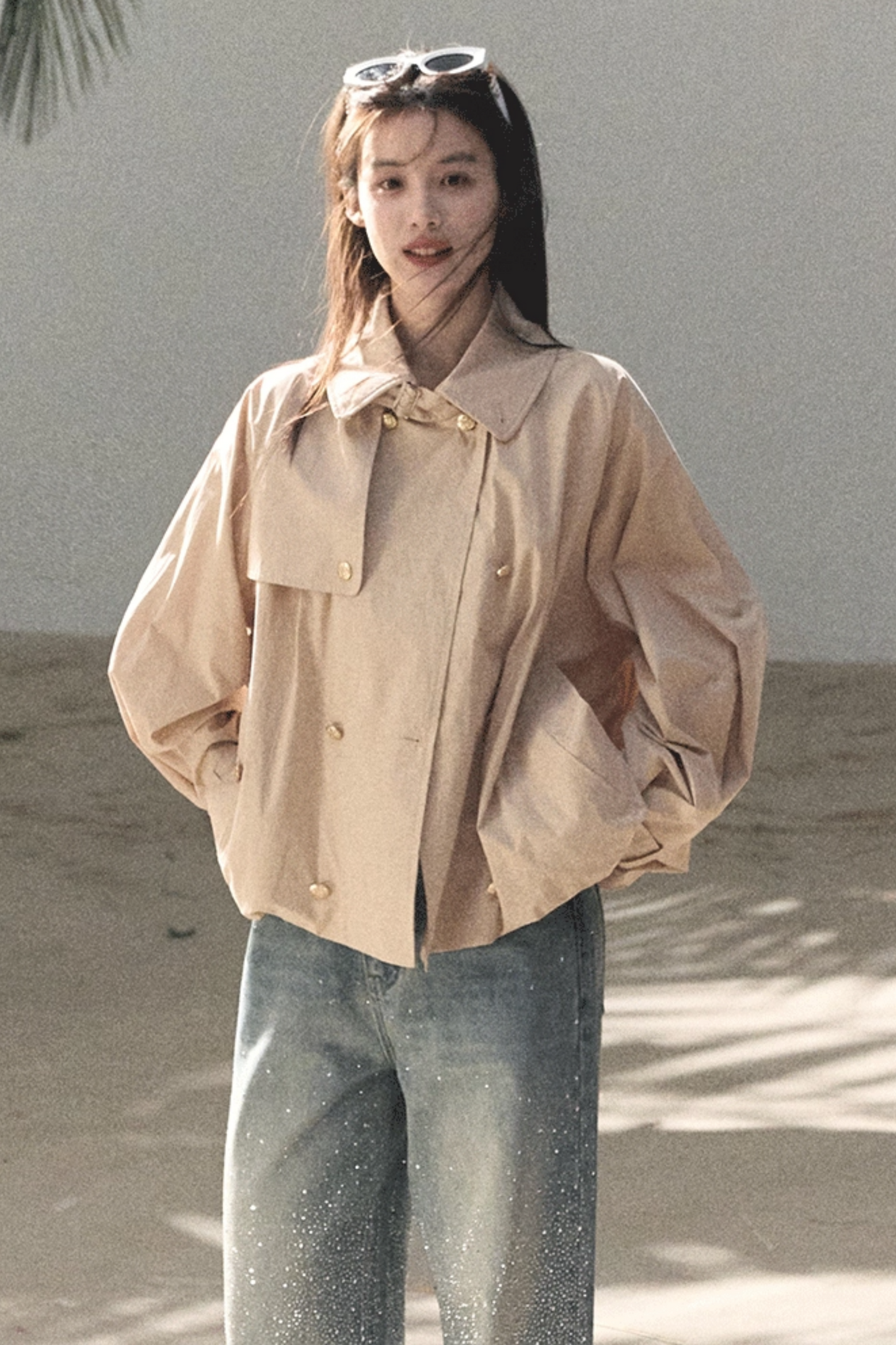 Lyocell Double-Breasted Trench Jacket