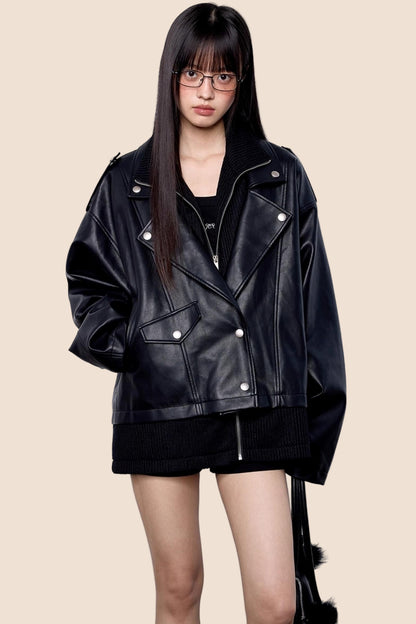 Autumn Retro PU Leather Jacket