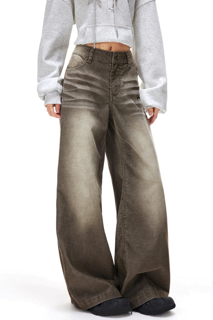 Retro Washed Corduroy Pants