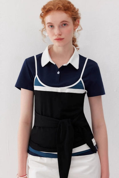 Color-Block Polo & Suspender Set-Up