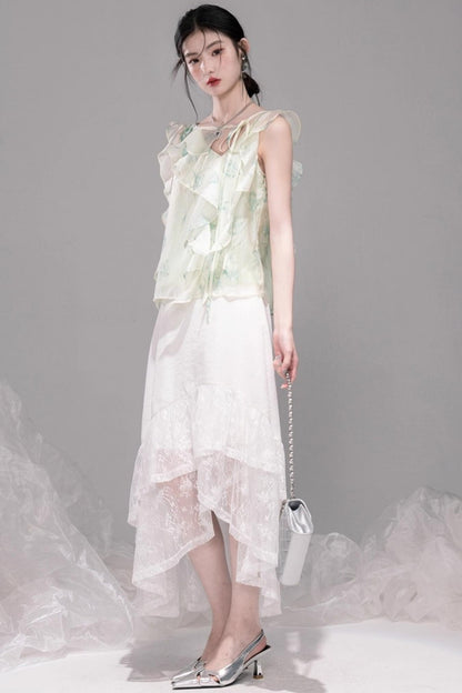 Qingbo Leaf Chiffon Shirt