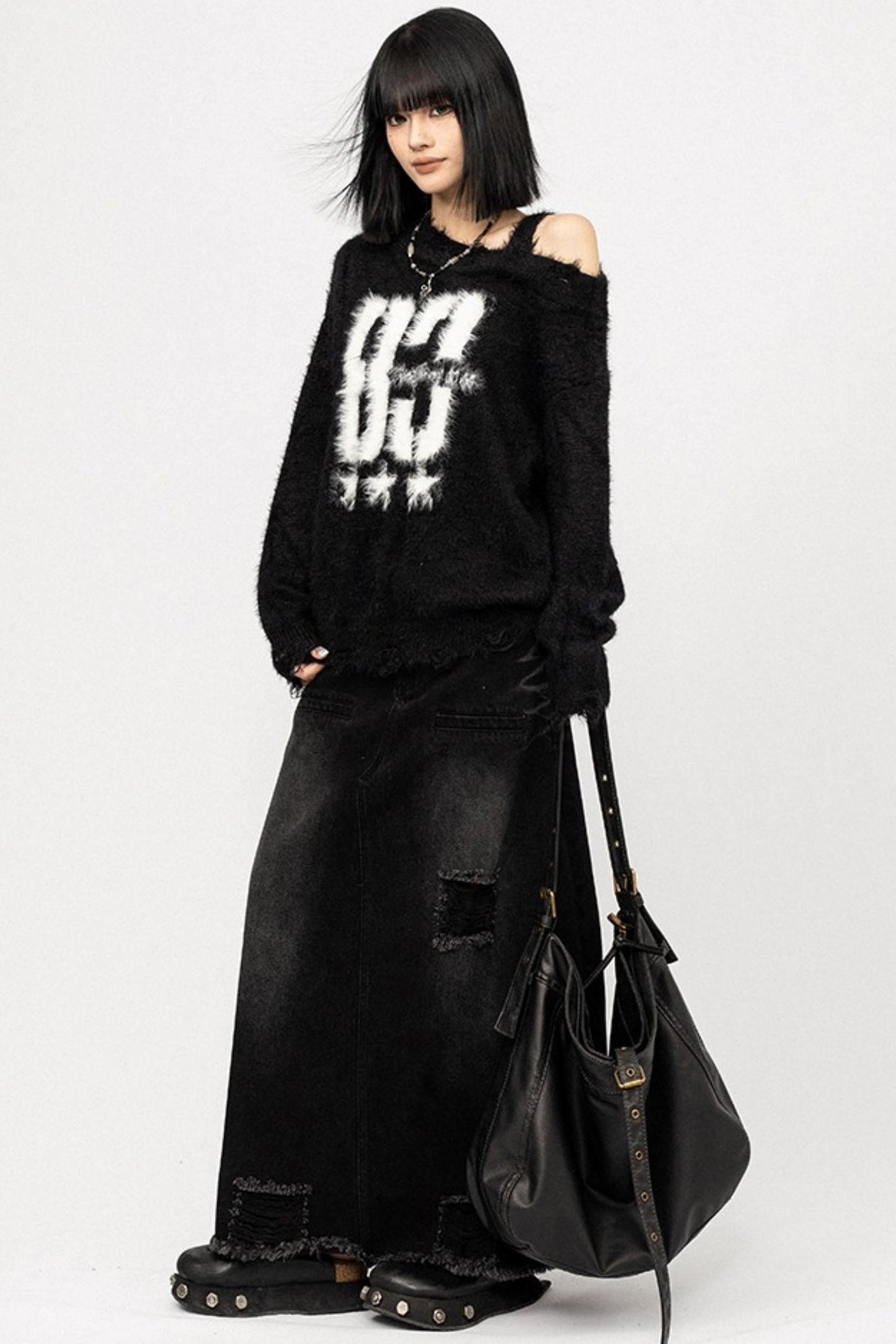 Vintage Crew Neck Knit Sweater