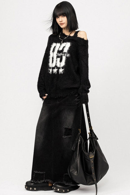 Vintage Crew Neck Knit Sweater