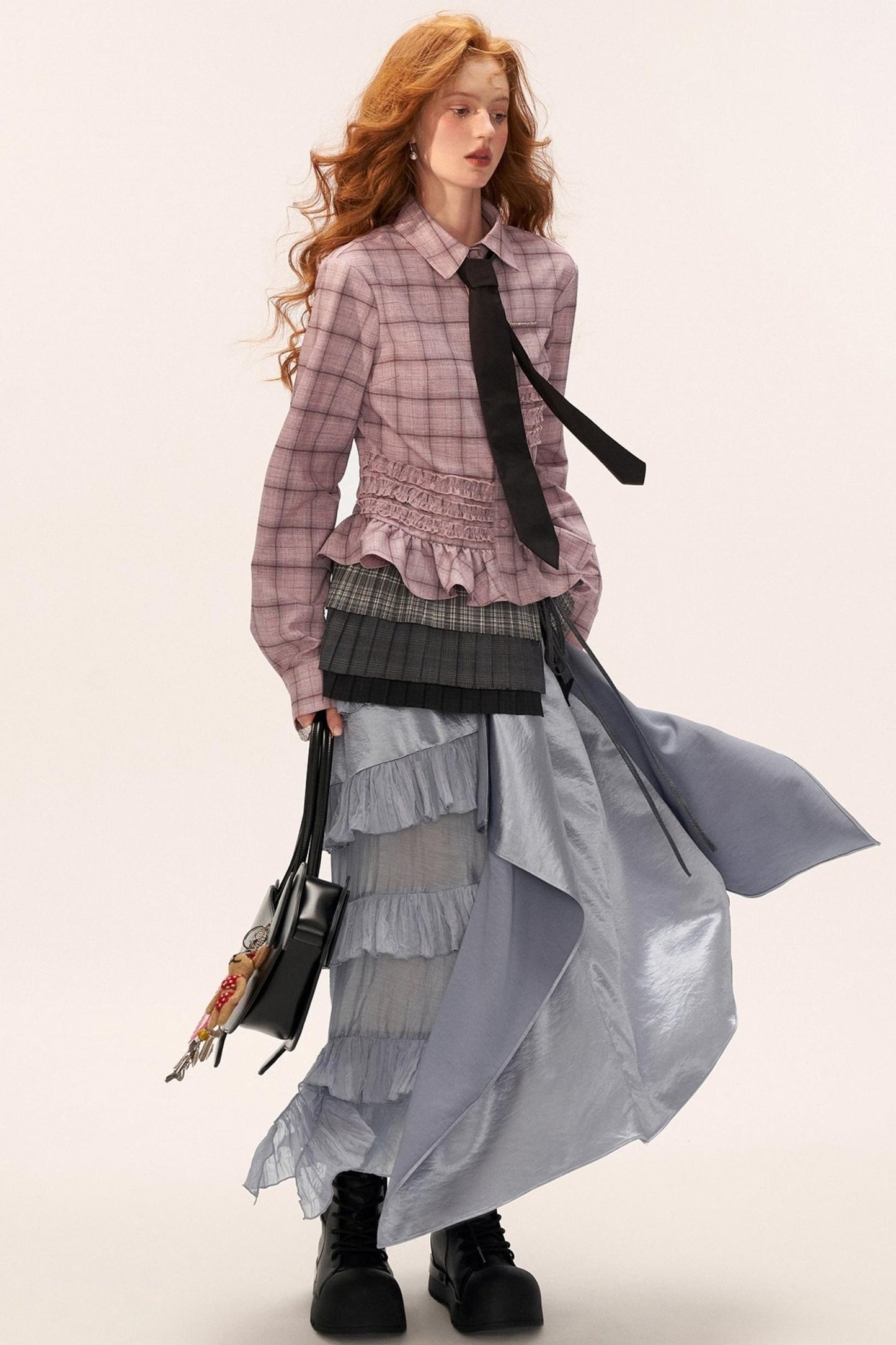Autumn Plaid Layered Niche Skirt