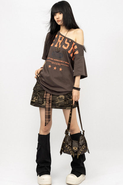 American Babes Alphabet Print Short Sleeve T-Shirt