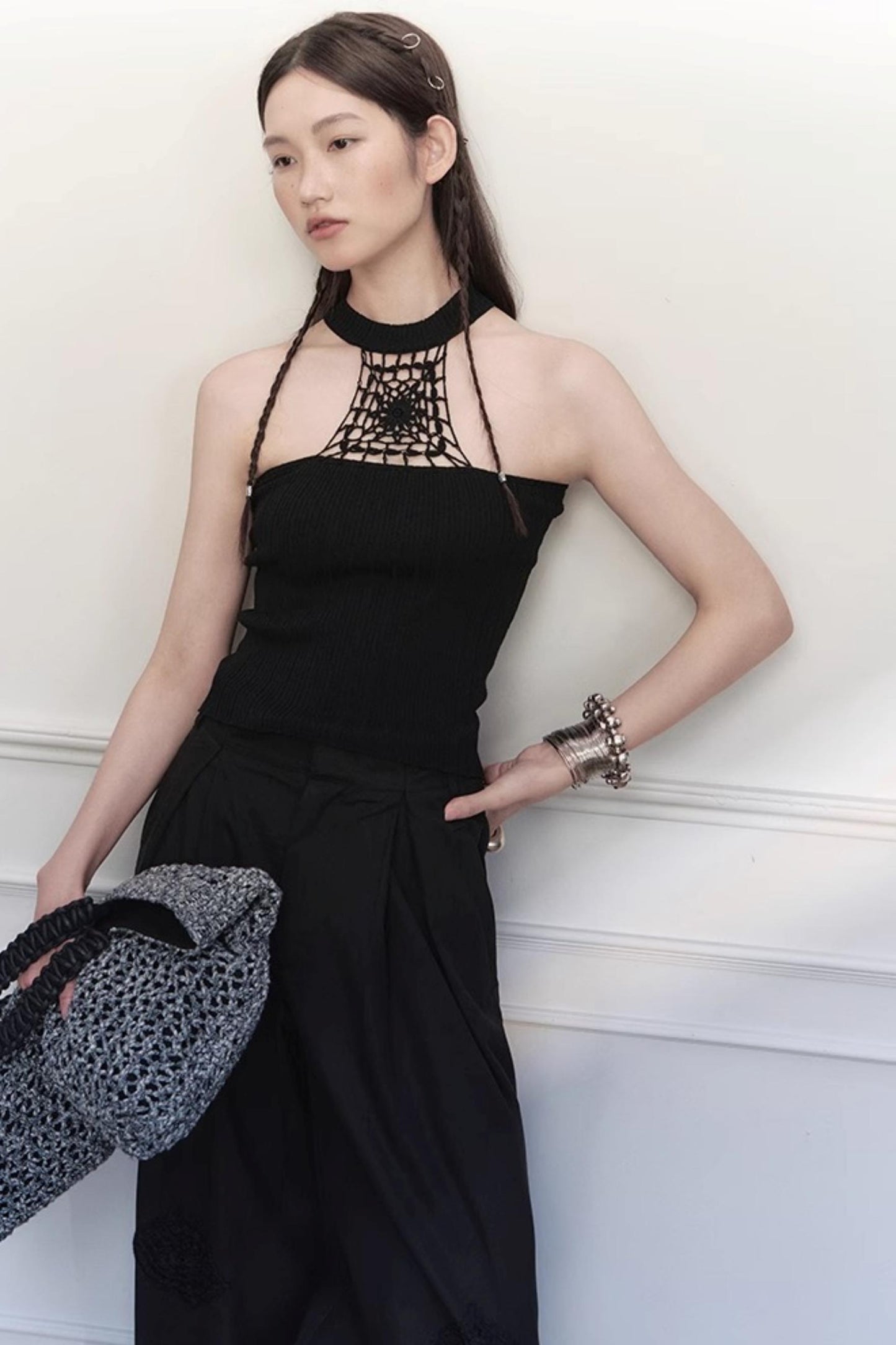 Weave Knit Bustier Top