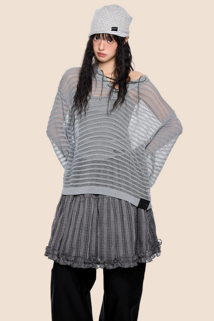 Blusa a righe con colletto e cut-out