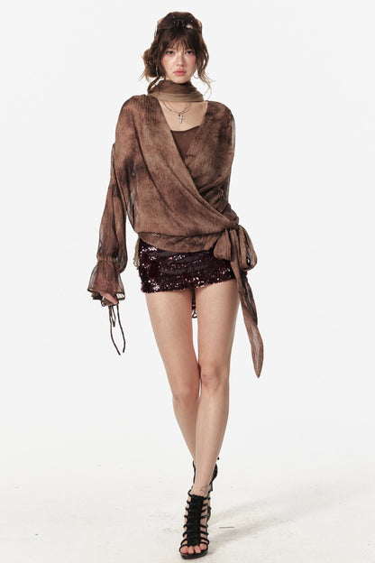 Temperament Sequin A-Line Skirt