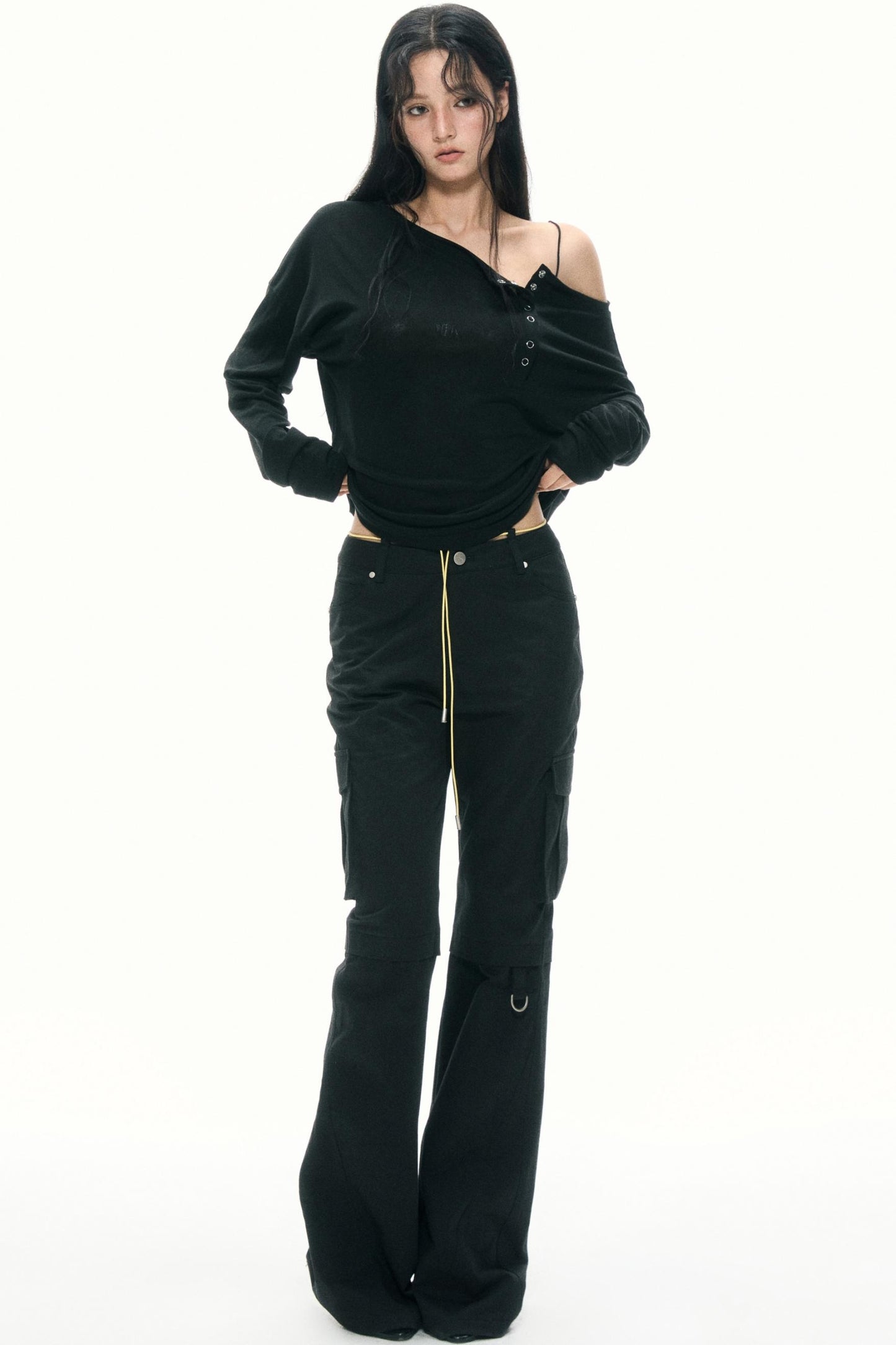 Retro Color-Block Flare Pants