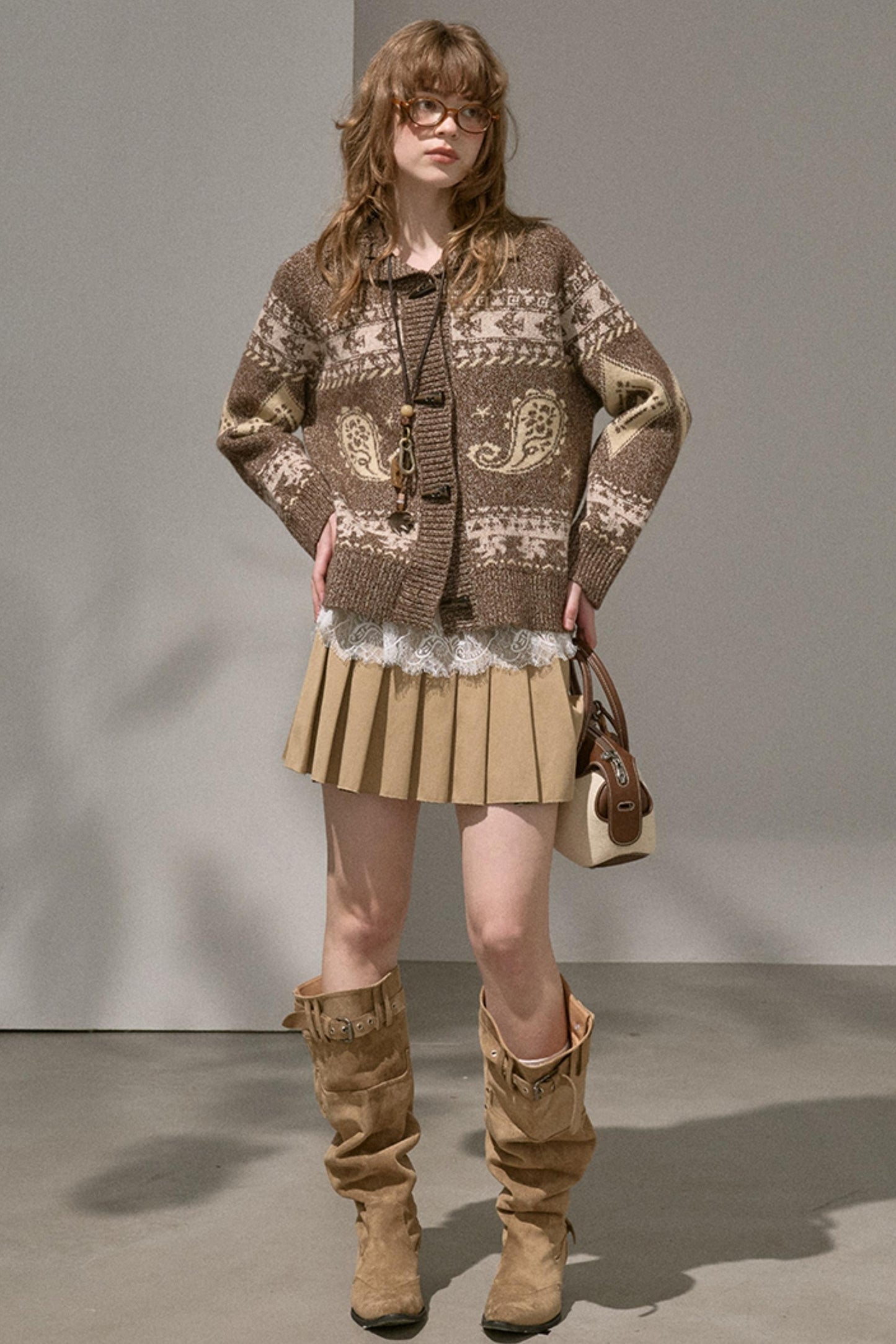 Silk Classic Pleated Puffy Short Skirt