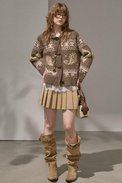 Silk Classic Pleated Puffy Short Skirt