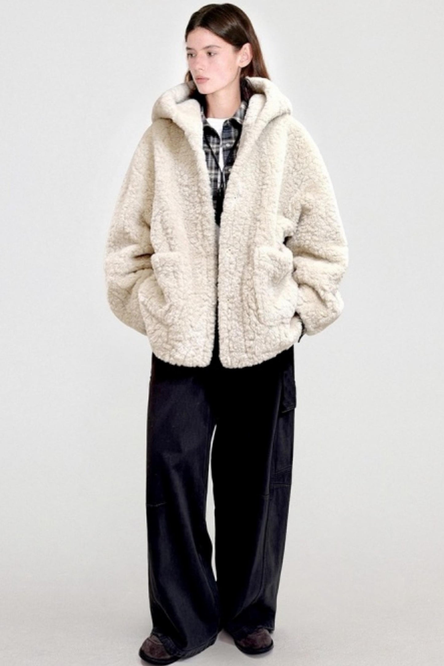 Hooded Oversized Fur Coat