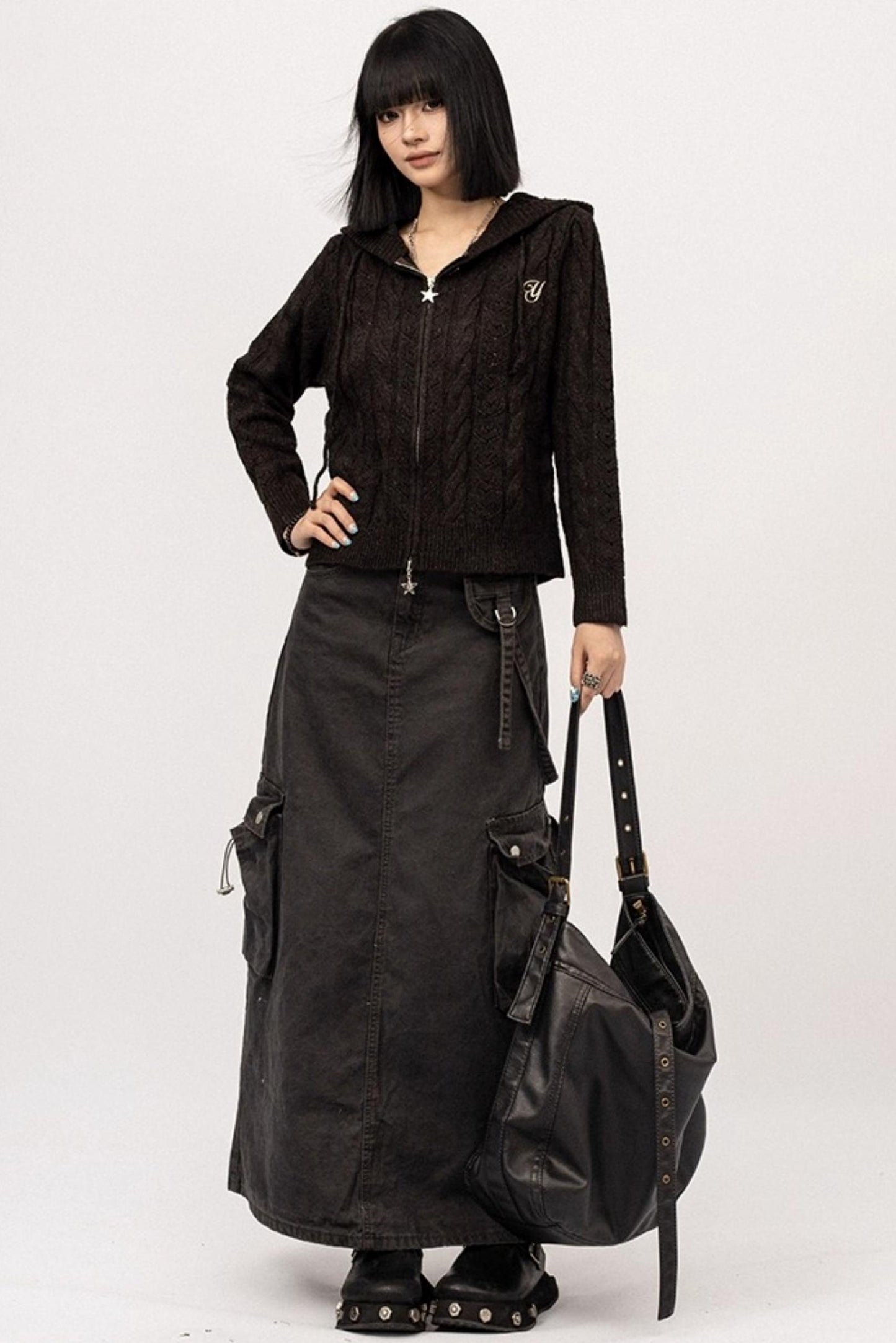 American Spice Hooded Zipper Cardigan