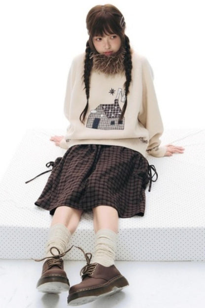 Color Block Embroidery Sweater