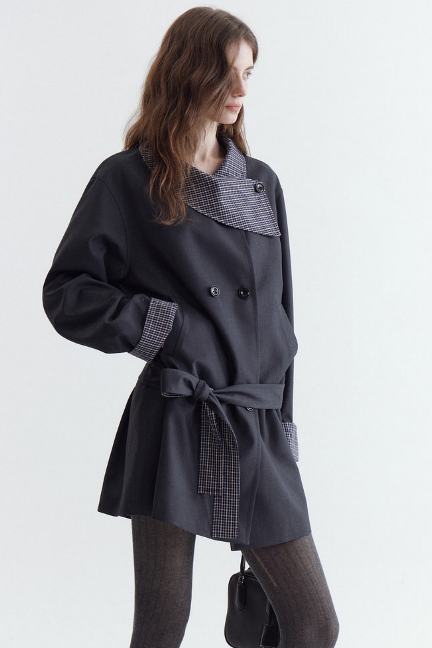 French Contrast Patchwork Coat
