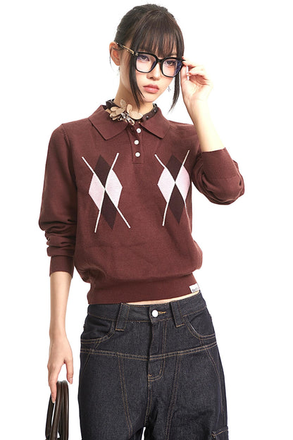 Vintage Brown Henry Knit Top