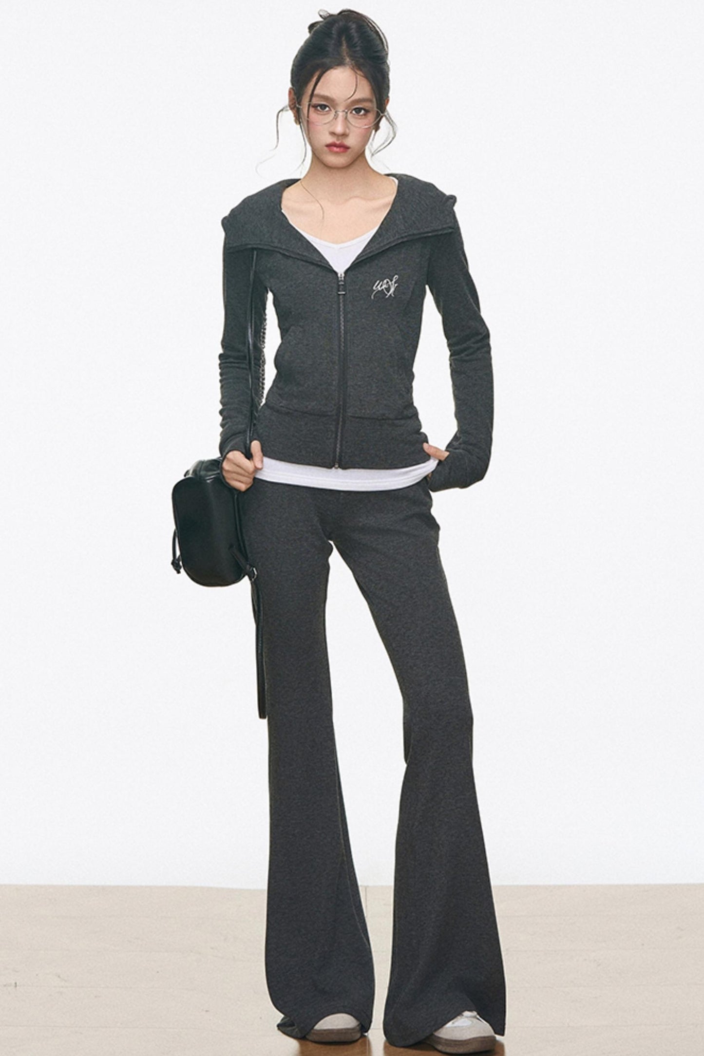 Slimming Knitted Hooded Cardigan Set-Up