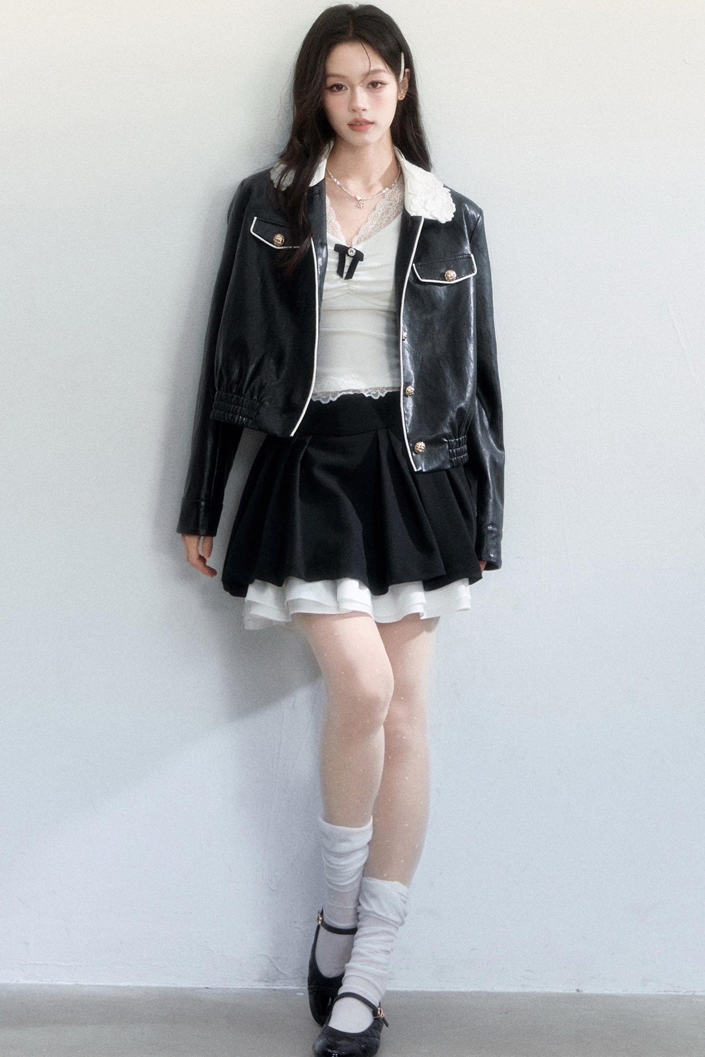 Lace Undercurrent Leather Jacket