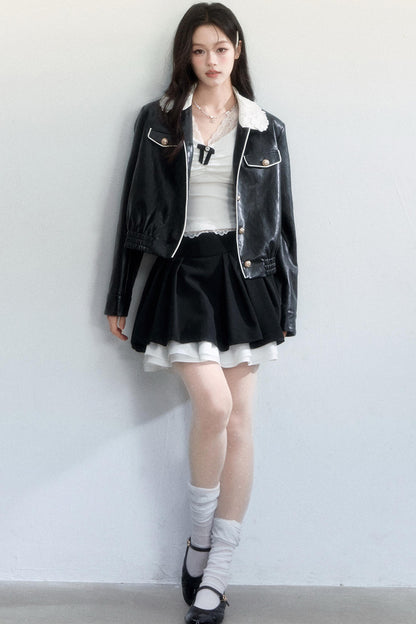 Lace Undercurrent Leather Jacket