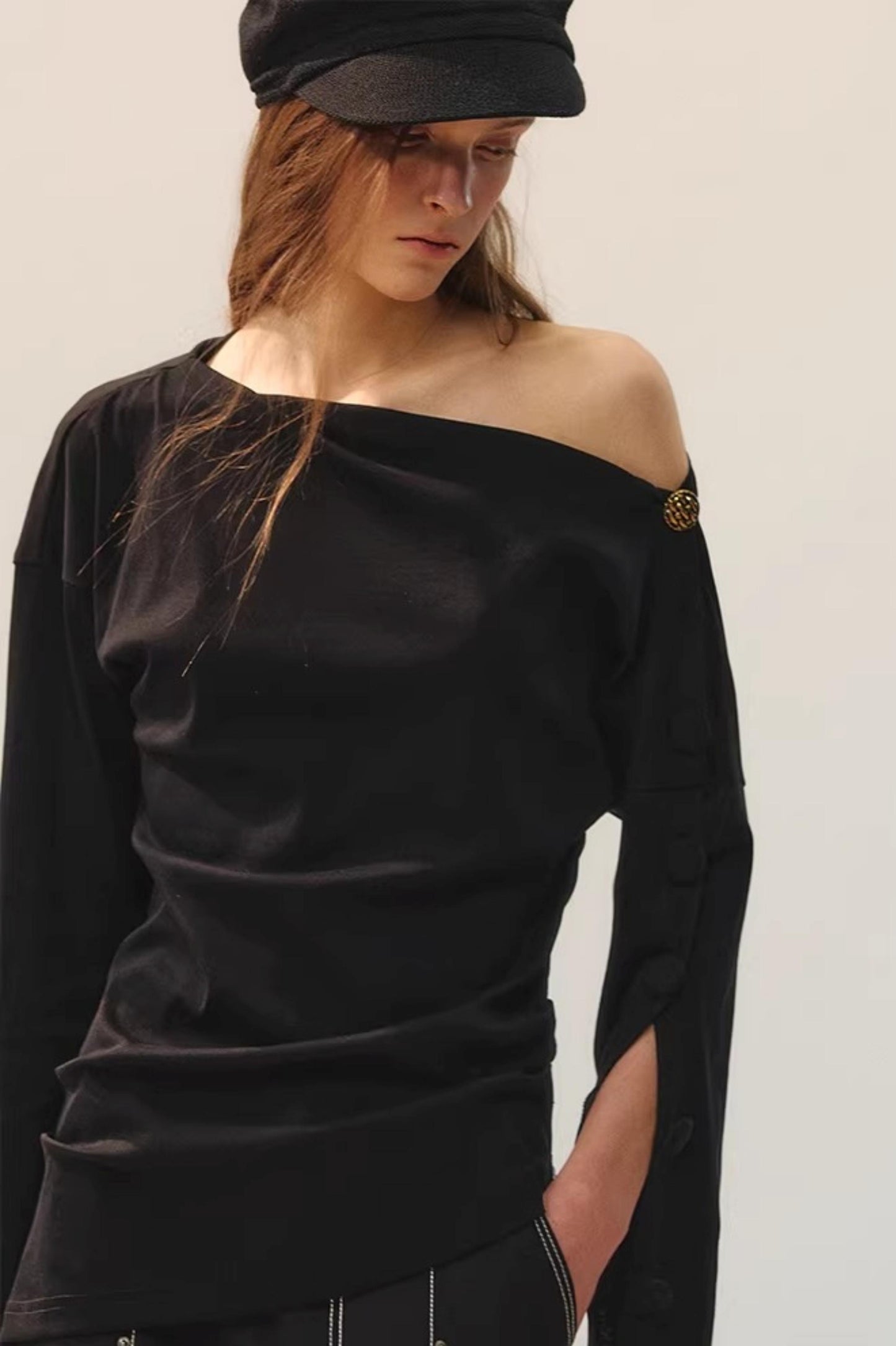 Golden Button Closure Top