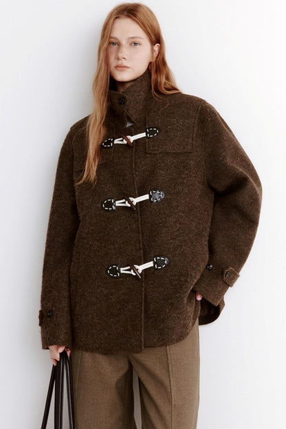 Fluffy Blend Woolen Short Coat