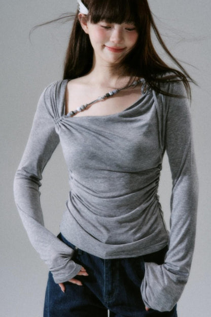 Lyocell Wool Beaded T-Shirt