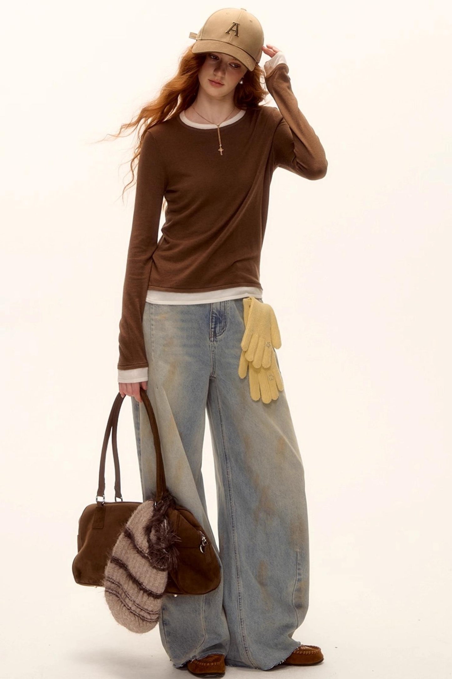 Vintage Washed Distressed Denim Pants