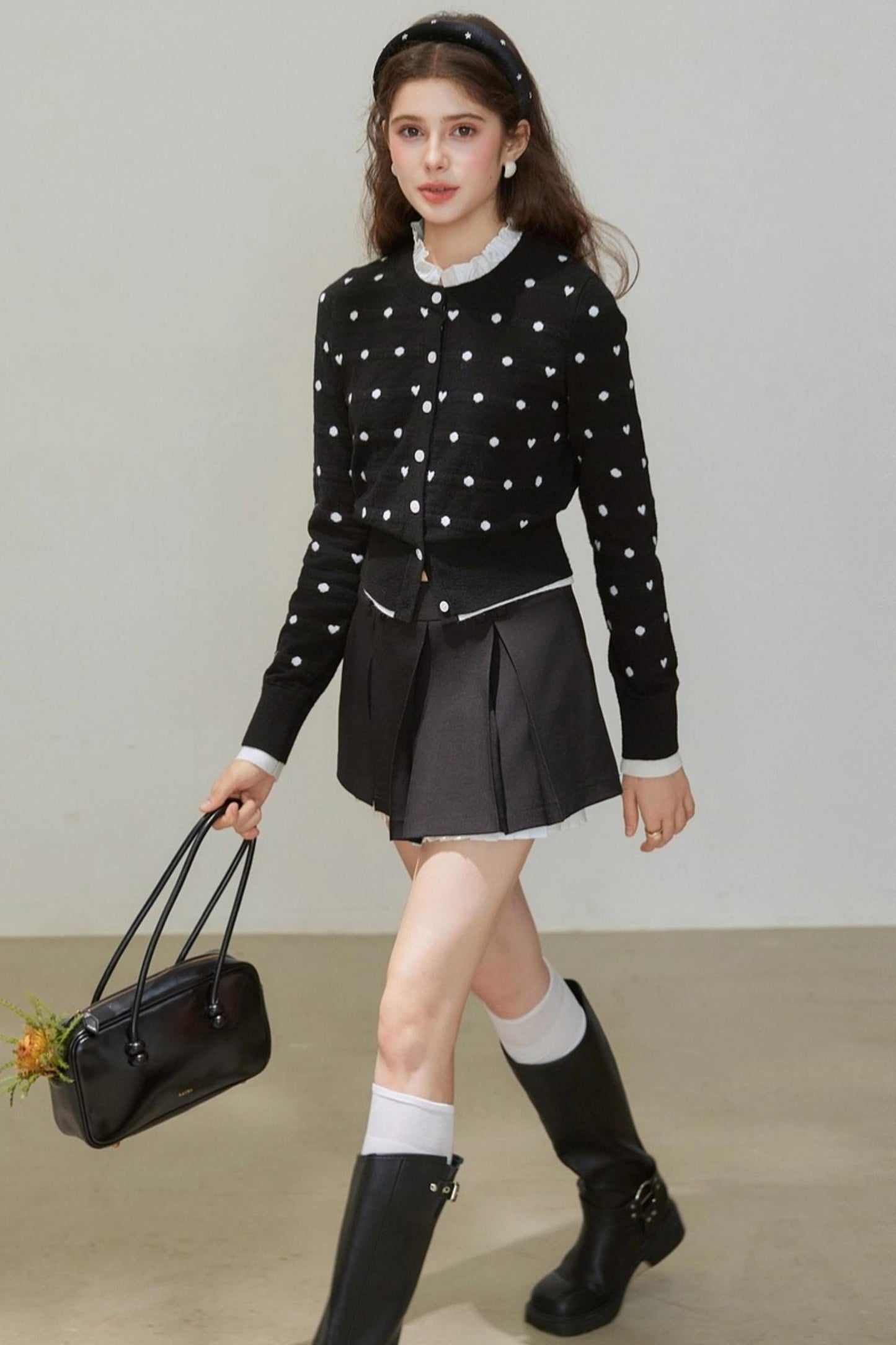 Knitted Polka Dot Cardigan
