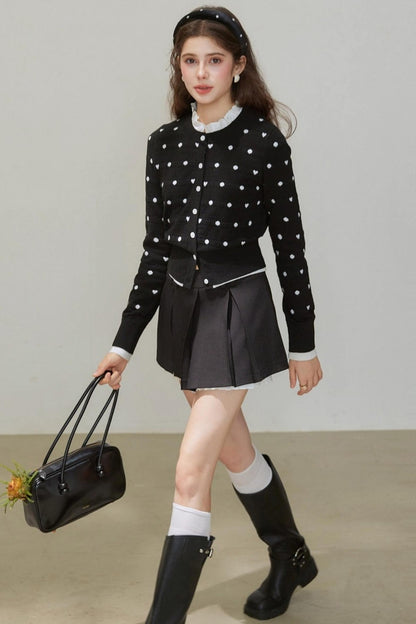 Knitted Polka Dot Cardigan