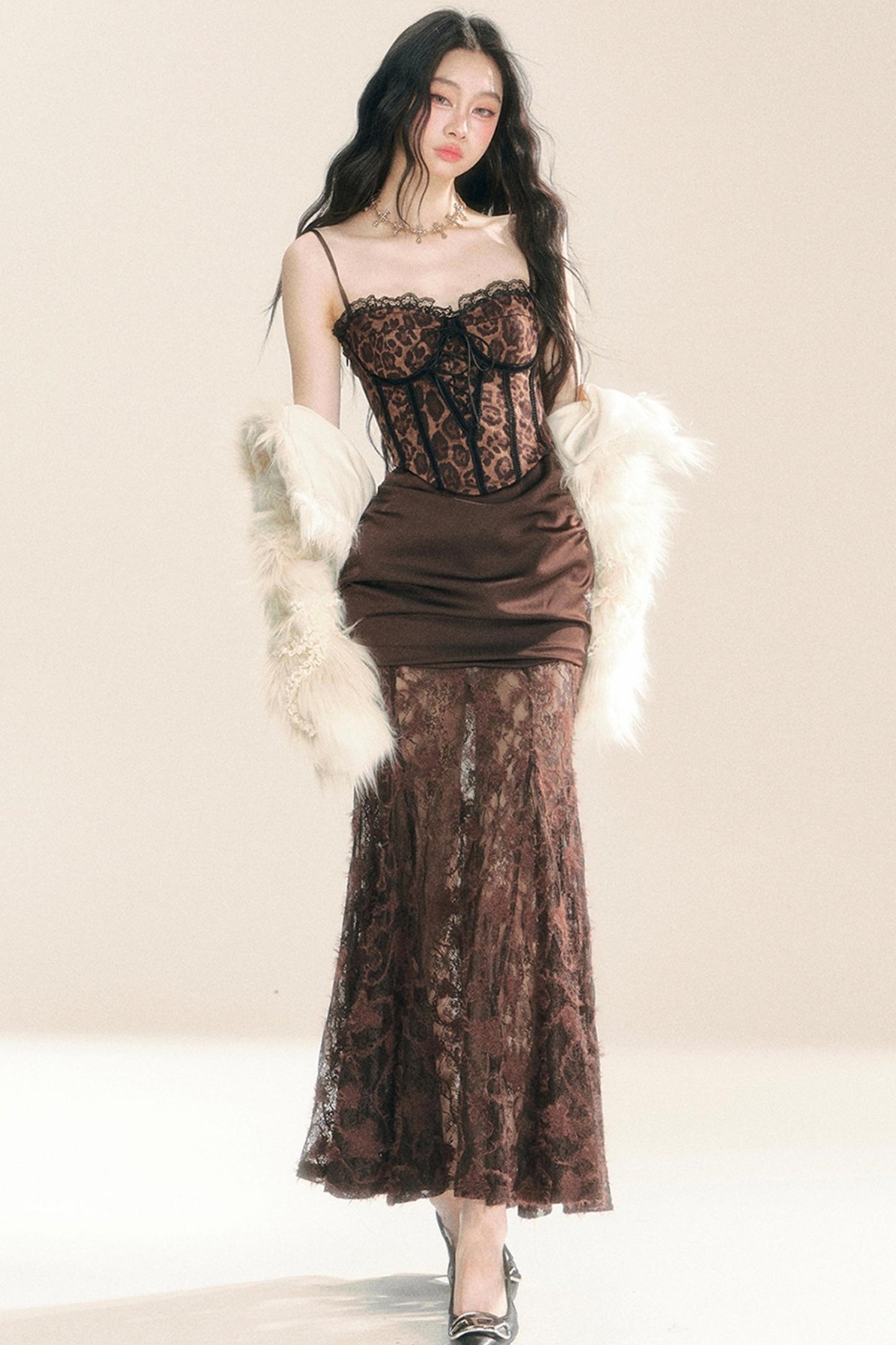 High-Quality Lace Slip Dress Set-Up