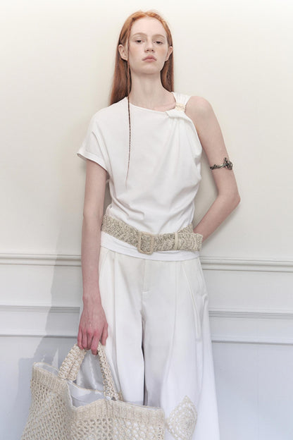 Wave Pleat Chain Belt