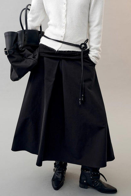 Chic Overlapping Waist Deconstructed Skirt