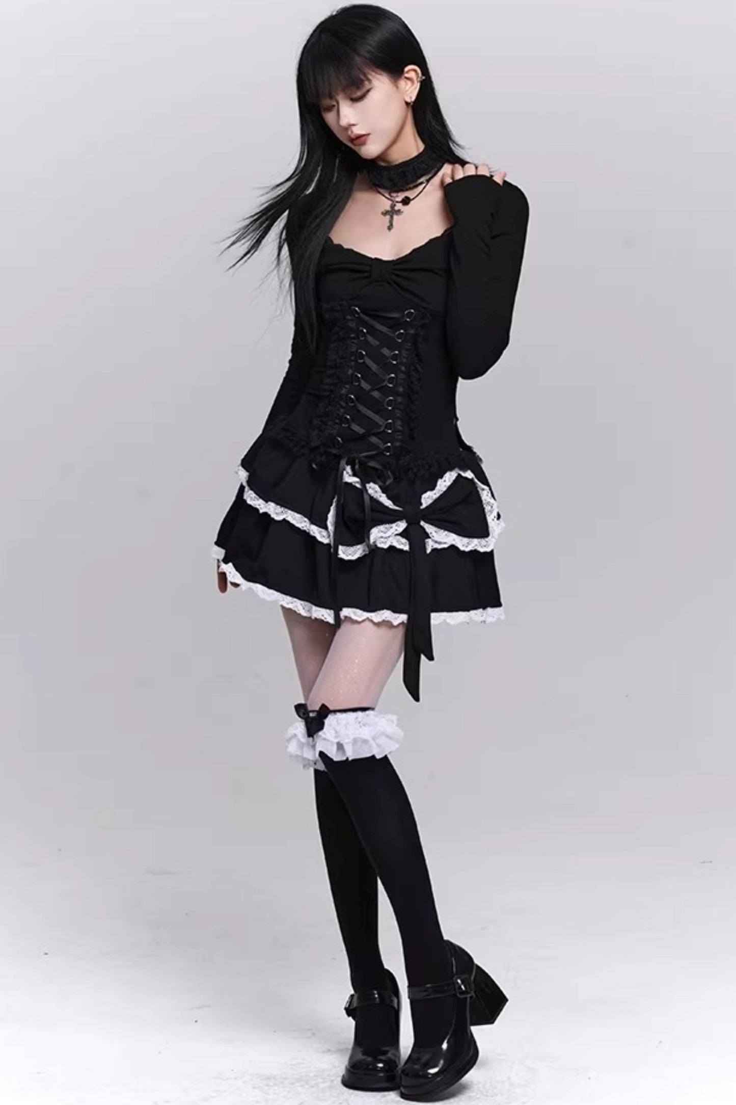 Black Puffy Cake Skirt