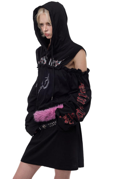 Electric Moon Off-Shoulder Dress