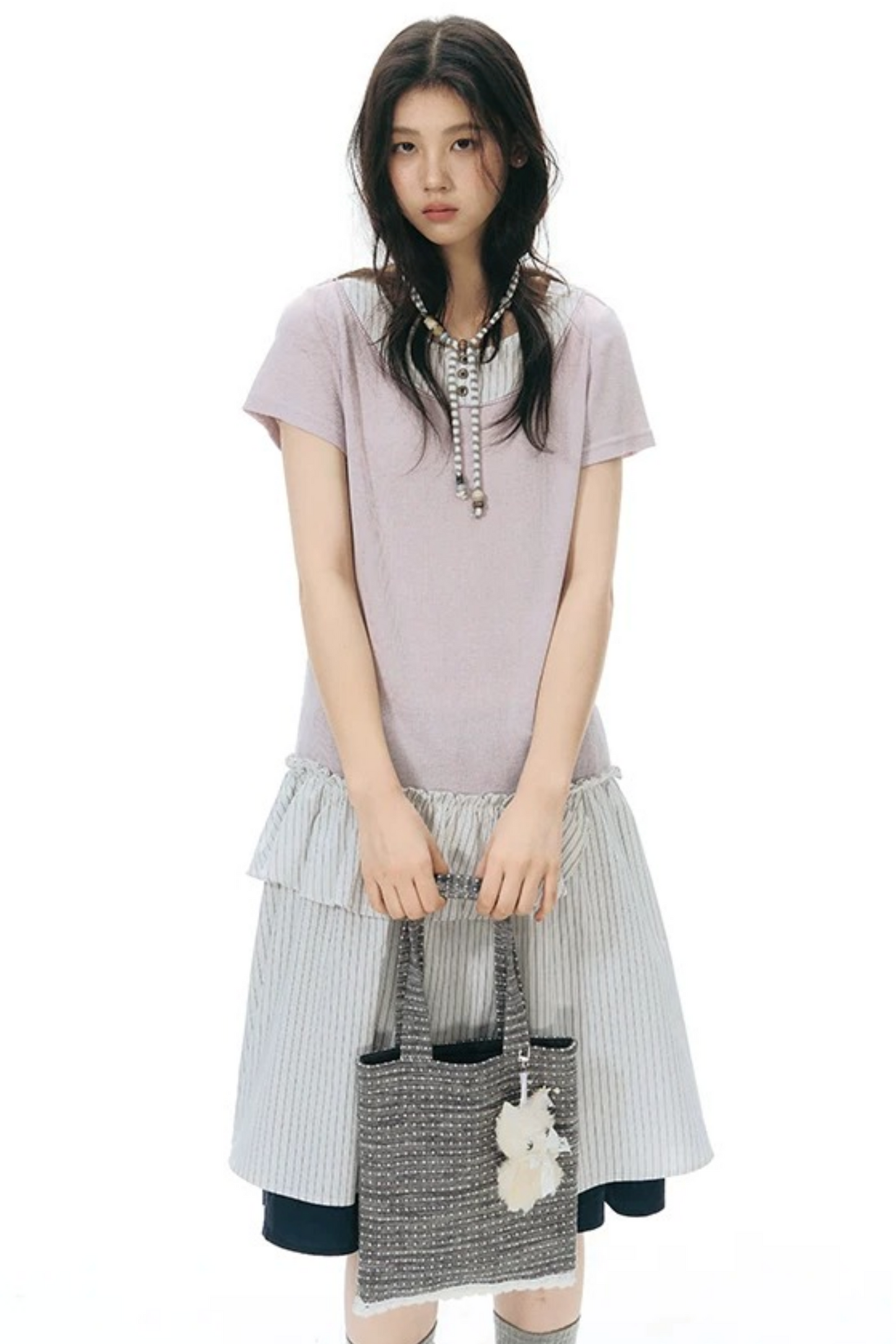 Retro Beaded Striped Envelope Bag