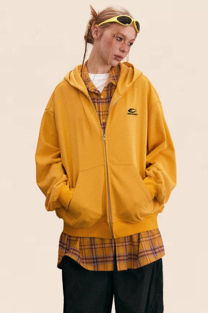 Pre-Fall Yellow Hooded Zipper Jacket