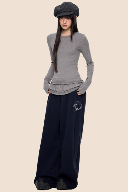 Slimming Vintage Crew Neck Top