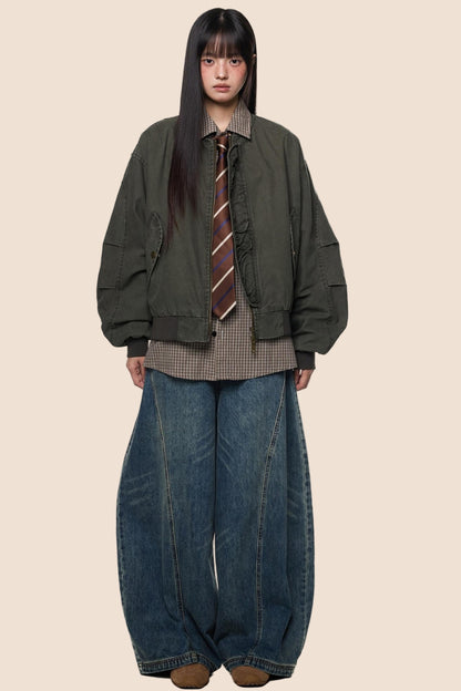 Vintage Distressed Baseball Jersey Jacket