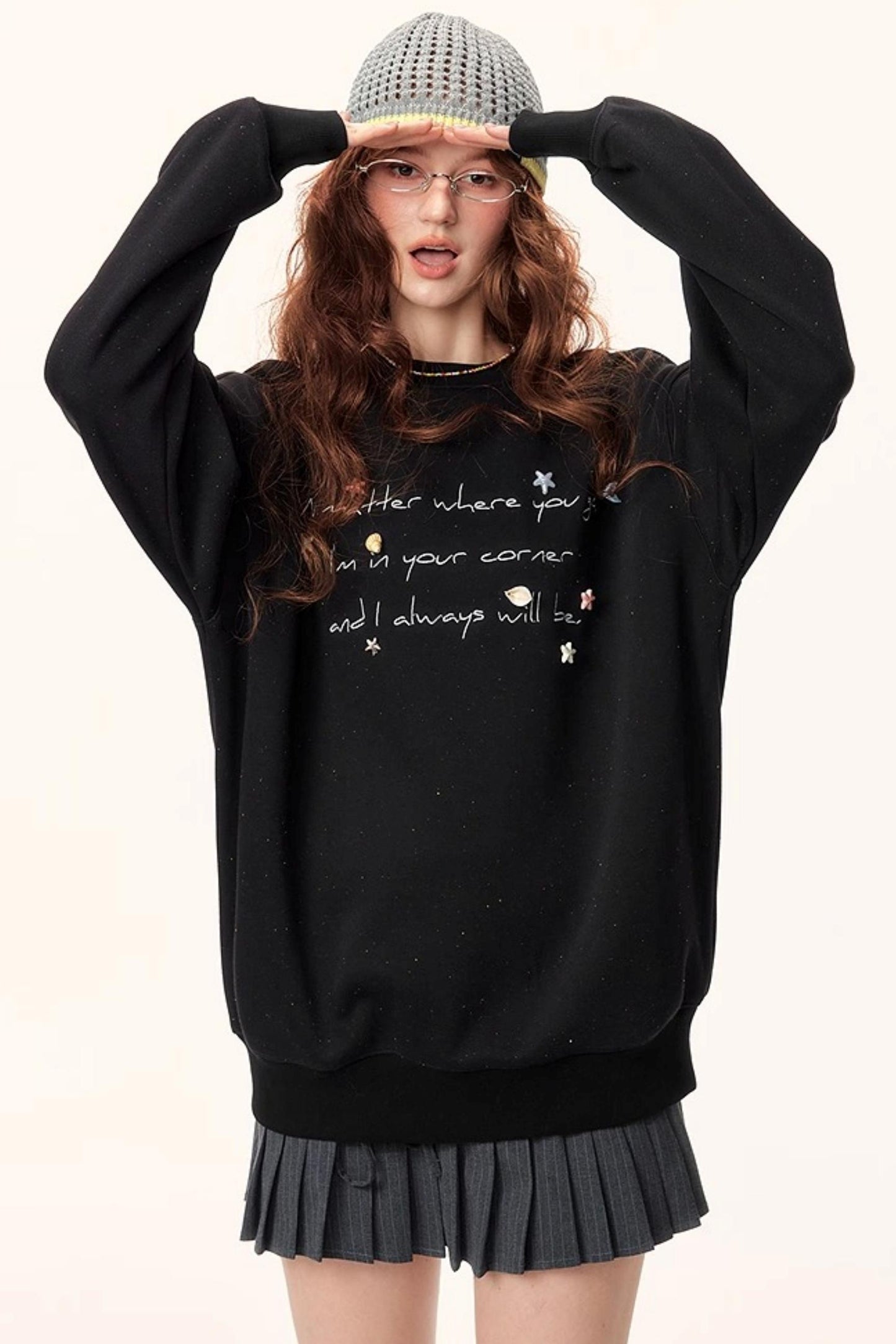 Letter Embroidered Winter Sweater